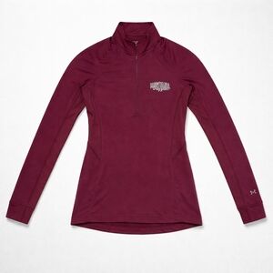 Under Armour Women's Burgundy University Of Montana Quarter-Zip Long Sleeve Top